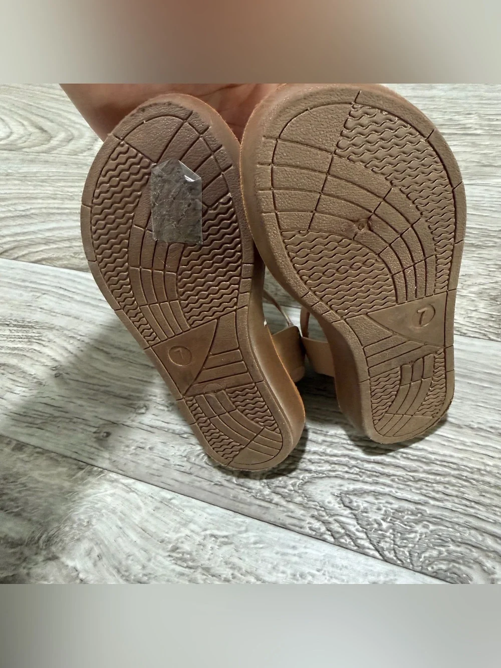 Bebe Toddler Girls Beige Floral Strap Sandal Size 7